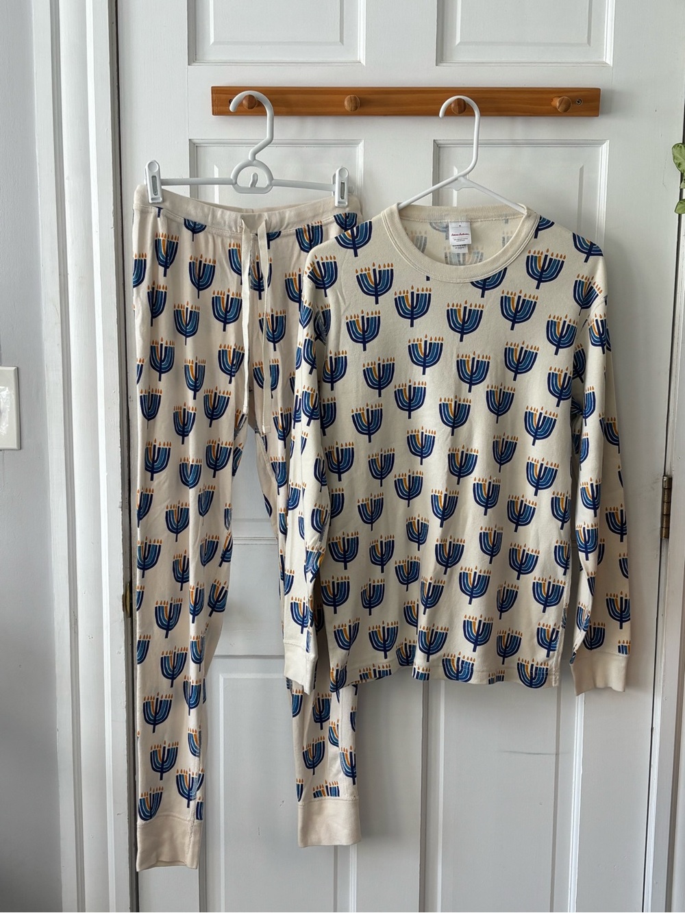 NWOT Hanna Andersson Organic Cotton Menorah Hanukkah Holiday Pajamas Adult Sz M